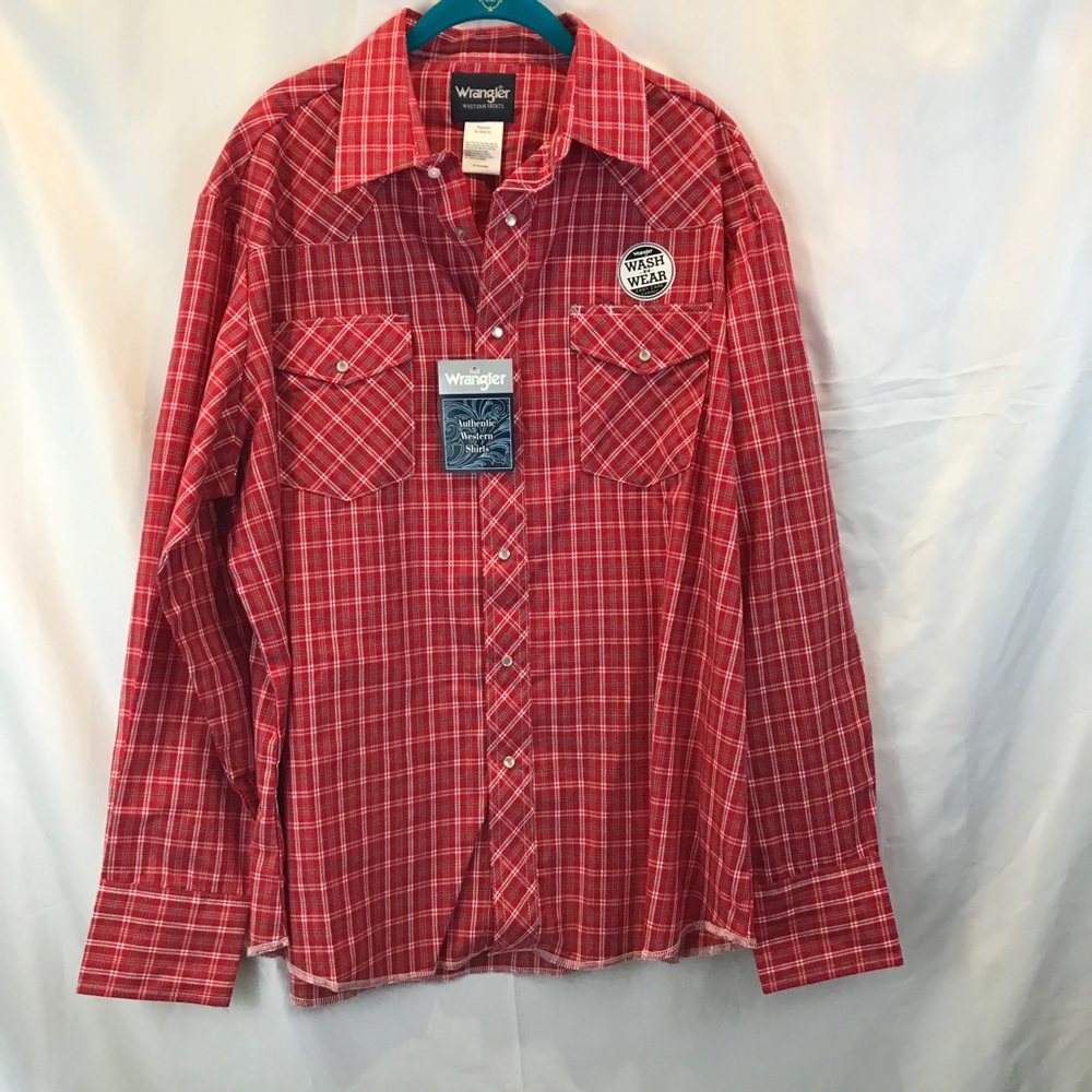 🇺🇸ALS🇺🇸 NWT XL Red Wrangler Western Shirt - Picture 2 of 12